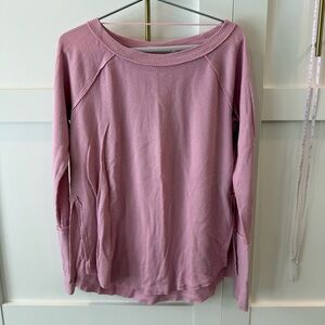 Pink we the Free Free People long sleeve pink thermal top size small